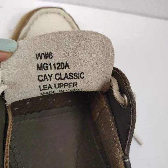 Margaritaville Leather Boat Shoes Womens sz 6 - Picture 7 of 11